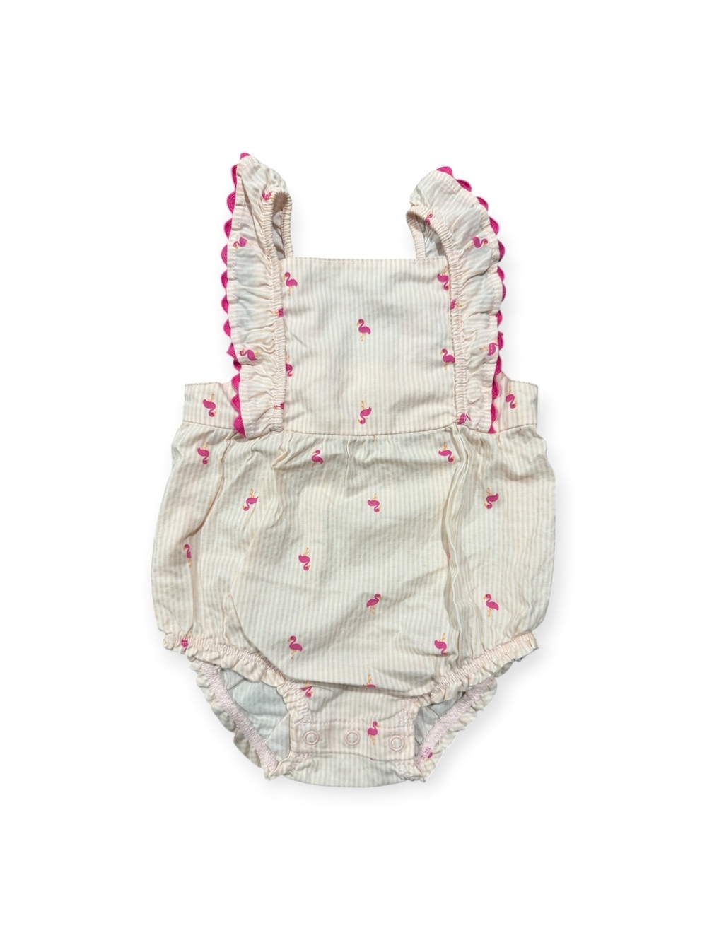 Carter's Baby Girl 6M Flamingo Print Romper with Ruffle Straps
